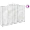 vidaXL buede gabionkurve 8 stk. 300x50x200/220 cm galvaniseret jern