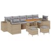 vidaXL Havesofa S&aelig;t 10 stk. 9-Antal s&aelig;der Beige og lys gr&aring; polyrattan