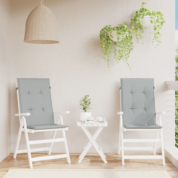 vidaXL stolehynder med høj ryg 2 stk. 120x50x4 cm stof lysegrå