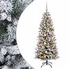 vidaXL Kunstigt juletr&aelig; med julekugle 150 cm 150 LED'er Varm hvid