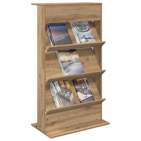 vidaXL Magasin Rack Artisan Egetr&aelig; 70 x 41 x 126 cm Konstrueret tr&aelig;