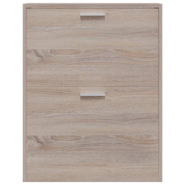 vidaXL skoskab med 2 rum tr&aelig; egetr&aelig;slook