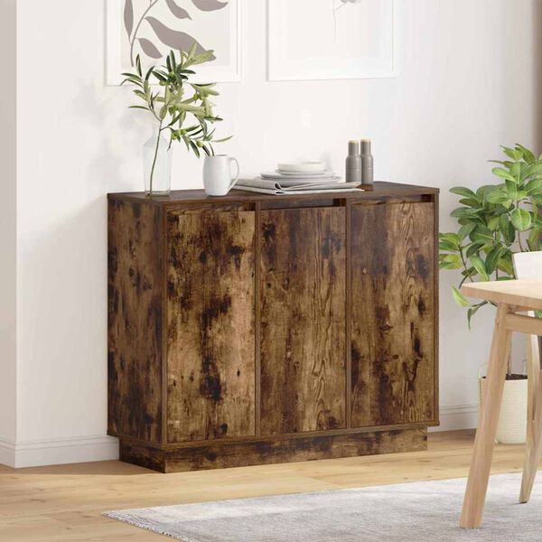vidaXL LED Sideboard R&oslash;get eg 90 x 32 x 75 cm Konstrueret tr&aelig;