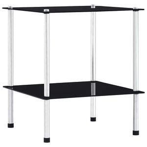 vidaXL reol 2 hylder 40x40x47 cm h&aelig;rdet glas sort