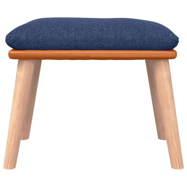 vidaXL fodskammel 45x29,5x35 cm stof og kunstl&aelig;der bl&aring;