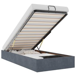 vidaXL osmannisk sengeramme uden madras 80x200 cm fl&oslash;jl m&oslash;rkegr&aring;