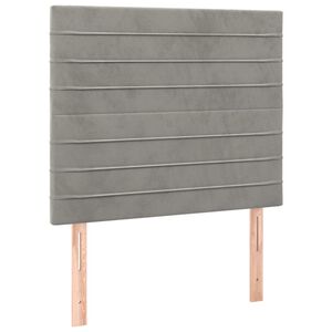 vidaXL sengegavl lysegr&aring; 80x5x118/128 cm fl&oslash;jl