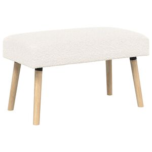 vidaXL b&aelig;nk Ensfarvet Cremefarvet 80 x 40 x 46 cm Boucl&eacute;