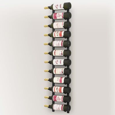vidaXL vægmonteret vinreol til 12 vinflasker sort jern