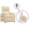 vidaXL l&oslash;ftestol med massagefunktion stof cremefarvet