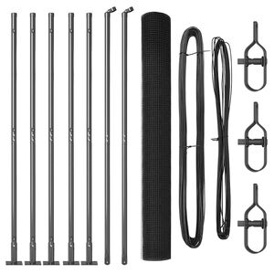 vidaXL Hegnsp&aelig;l Gr&aring; 10 x 1,6 m (12 x 12 mm net) St&aring;l og PVC