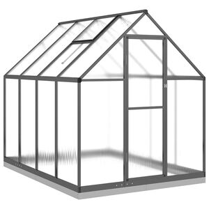 vidaXL drivhus med fundamentramme 224x169x202 cm aluminium antracitgr&aring;
