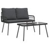 vidaXL Have Spisebordss&aelig;t 2 stk. Sort polyrattan