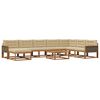 vidaXL Udend&oslash;rs sofagruppe med pude 9 pcs Naturlig og Beige