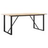 vidaXL spisebord 180x90x75,5 cm O-stel massivt fyrretr&aelig; og st&aring;l