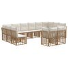 vidaXL Udend&oslash;rs sofagruppe 12 pcs Naturlig og Creme Hvid Polyester