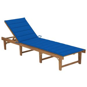 vidaXL liggestol med hynde foldbar massivt akacietr&aelig;