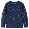 Sweatshirt til b&oslash;rn str. 116 m&oslash;rk bl&aring;meleret