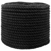 vidaXL Bomulds Snor 10 mm 100 m Sort 100% Bomuld