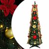 vidaXL Kunstigt juletr&aelig; med 100 LED'er med stativ Gr&oslash;n 155 cm PVC