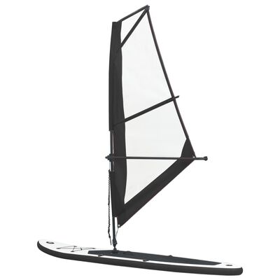 vidaXL oppusteligt paddleboard med sejl sort og hvid