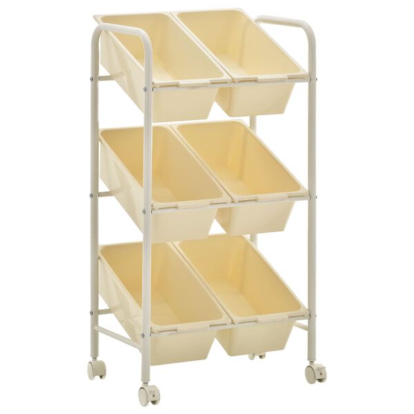 vidaXL opbevaringsvogn med 6 kurve plastik hvid