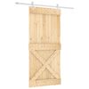 vidaXL Skyded&oslash;r Natur og hvid 95 x 210 cm Massivt Fyrretr&aelig;