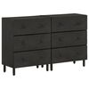 vidaXL kommoder 2 stk. 60x33x75 cm massivt mangotr&aelig; sort