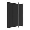 vidaXL 3-panels rumdeler 150x200 cm stof sort
