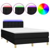 vidaXL kontinentalseng med LED-lys 120x190 cm stof sort