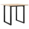 vidaXL spisebord 80x80x75,5 cm O-stel massivt fyrretr&aelig; og st&aring;l