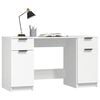 vidaXL skrivebord med sideskab konstrueret træ hvid