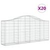 vidaXL buede gabionkurve 20 stk. 200x30x80/100 cm galvaniseret jern