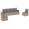 vidaXL sofas&aelig;t til haven 6 dele med hynder polyrattan beige