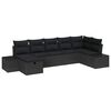vidaXL Havesofa S&aelig;t 7 stk. Sort polyrattan