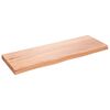vidaXL bordplade til badev&aelig;relse 80x30x(2-4) cm massivt tr&aelig; lysebrun