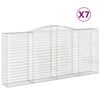 vidaXL buede gabionkurve 7 stk. 400x50x180/200 cm galvaniseret jern