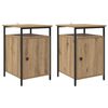 vidaXL Natskab 2 pcs Artisan Egetr&aelig; 40 x 42 x 60cm Konstrueret tr&aelig;