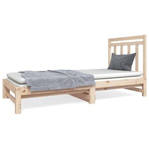 vidaXL daybed med udtr&aelig;k 2x(90x190) cm massivt fyrretr&aelig;