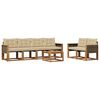 vidaXL Udend&oslash;rs sofagruppe med pude 7 pcs Naturlig og Beige