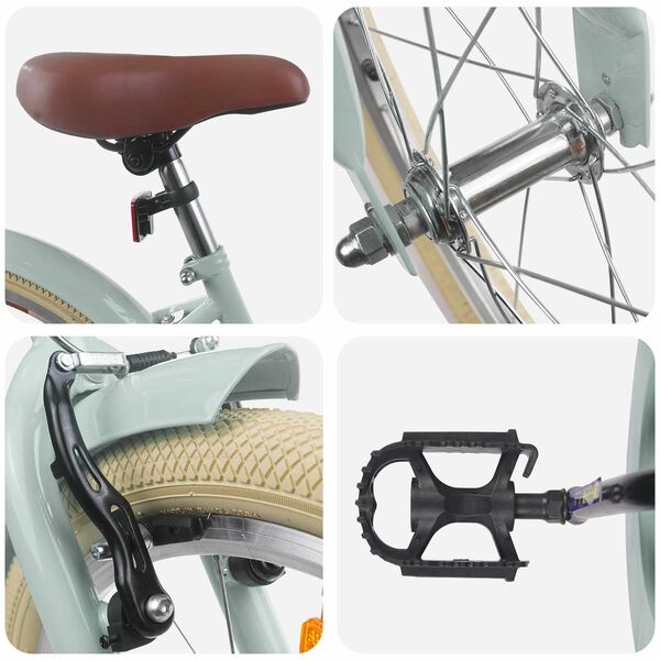 vidaXL B&oslash;rnecykel 20 tommer til b&oslash;rn i alderen 6-11 &aring;r Lys gr&oslash;n