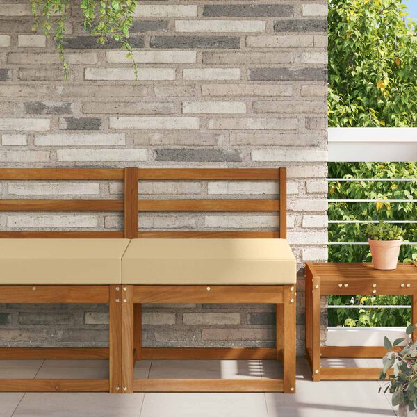 vidaXL Udend&oslash;rs Sofa Pude Beige 60 x 60 x 8 cm Polyester