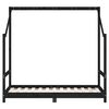 vidaXL sengeramme til juniorseng 2(80x160) cm massivt fyrretræ sort