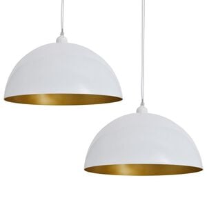 vidaXL loftslampe halvkugle 2 stk. h&oslash;jdejusterbar hvid