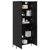 vidaXL Highboard Sort eg 69,5 x 34 x 180 cm Konstrueret tr&aelig;