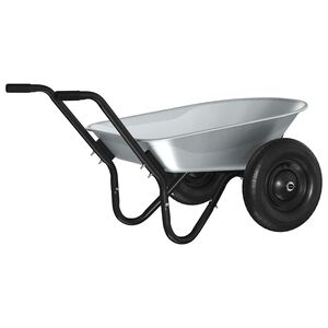 vidaXL Skubbevogn S&oslash;lv og Sort 80 L 120 kg Galvaniseret st&aring;l