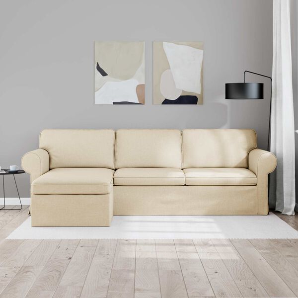 vidaXL Sofa Creme 215 x 138 x 80 cm Stof