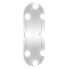 vidaXL v&aelig;gspejl med LED-lys 15x40 cm oval glas