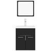 vidaXL badeværelsesmøbelsæt spånplade sort