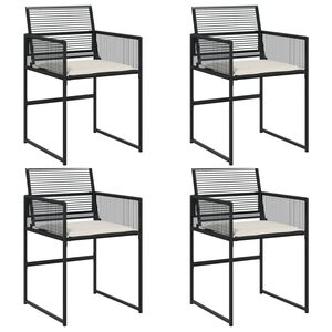 vidaXL havestole med hynder 4 stk. polyrattan sort